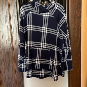 LulaRoa Blue and White Tshirt long sleeve hoodie 3XL